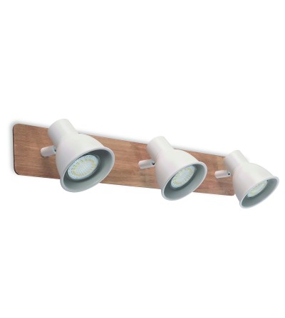 REGLETA MIKO BLANCO 3L GU10 MADERA